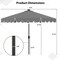 Polyester Auto-Tilt Solar Patio Umbrella with LED Lights and 10x8.3 ft Shade
